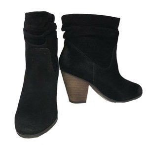 Chinese Laundry Suede Chunky Heel Ankle Heel BLACK Bootie Boots. Pick a Size